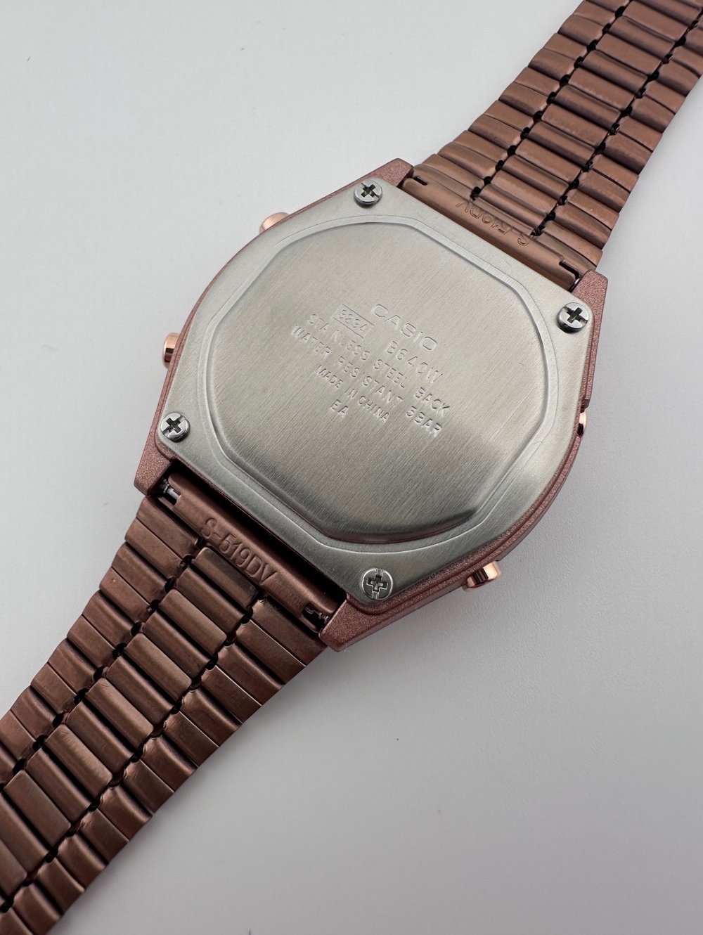 Casio B640WC-5A Rose Gold Digital Watch, Retro Unisex Stainless Steel Watch - Picture 9 of 9
